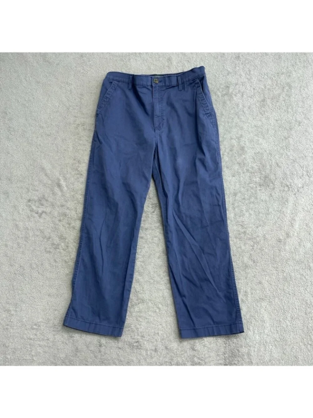 G.H. Bass & Co. Women's 10 Blue Straight-Leg Chino Pants Cotton Blend B1006